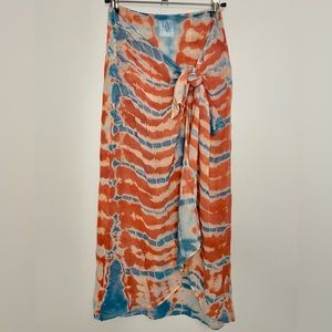 Sheer Tie Dye Wrap Skirt | LA VI | Size S